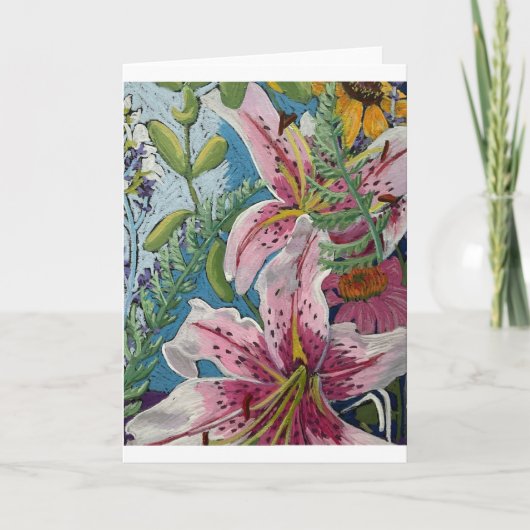 Pink Lilly notecards Dankeskarte (Vorderseite)