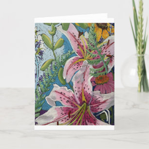 Pink Lilly notecards Dankeskarte