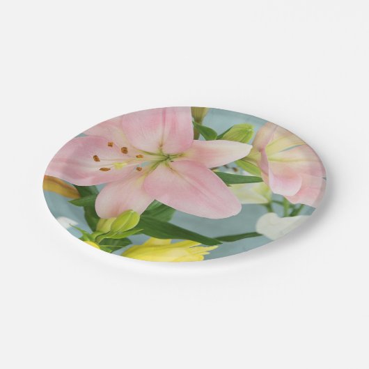 Pink Lily 7" Papierplatte Pappteller (Schrägansicht)