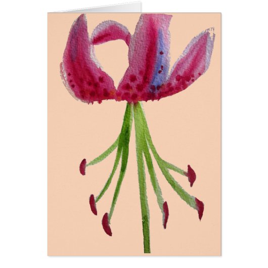 Pink Lily Aquarell Moderne Blume Blumenstrauß (Vorne)