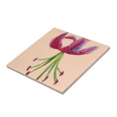 Pink Lily Aquarell Moderne Blume Blumenstrauß Fliese (Seite)