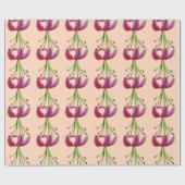 Pink Lily Aquarell Moderne Blume Blumenstrauß Geschenkpapier (Flach)