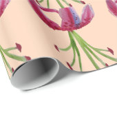 Pink Lily Aquarell Moderne Blume Blumenstrauß Geschenkpapier (Rolleneckpunkt)