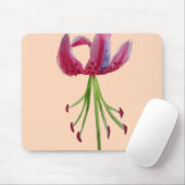 Pink Lily Aquarell Moderne Blume Blumenstrauß Mousepad (Mit Mouse)