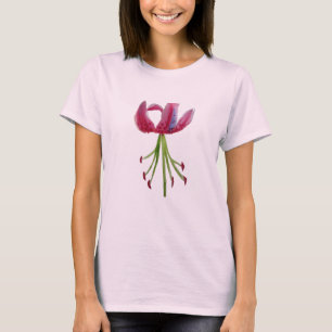 Pink Lily Aquarell Moderne Blume Blumenstrauß T-Shirt