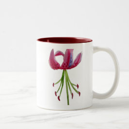 Pink Lily Aquarell Moderne Blume Blumenstrauß Zweifarbige Tasse