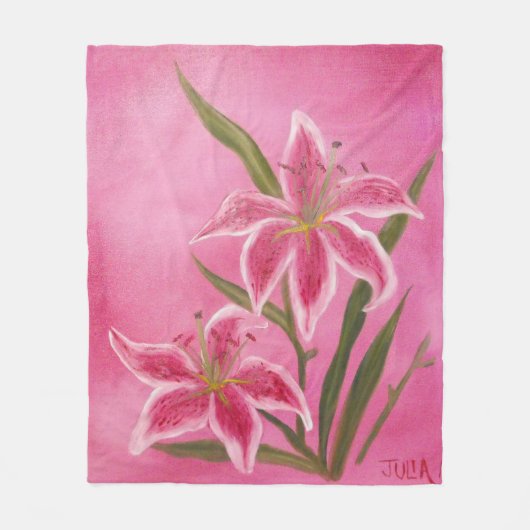Pink Lily Blanket Fleecedecke (Vorderseite)