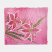 Pink Lily Blanket Fleecedecke (Vorderseite (Horizontal))