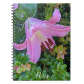 Pink Lily Bloom Floral Notizblock (Vorderseite)