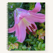 Pink Lily Bloom Floral Notizblock (Vorderseite)