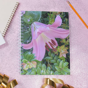 Pink Lily Bloom Floral Notizblock