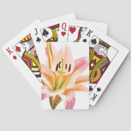 Pink Lily Blume | Aquarellfarbene Blütenmalerei Spielkarten