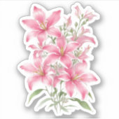 Pink Lily Blume Aufkleber (Vorderseite)