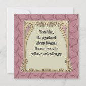 Pink Lily - Blume bedeutet Freundschaftsgrüßkarte (Rückseite)
