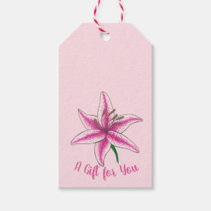 Pink Lily Blume Blumengarten Party Spring Lilie Geschenkanhänger