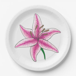 Pink Lily Blume Blumengarten Party Spring Lilie Pappteller