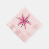 Pink Lily Blume Blumengarten Party Spring Lilie Serviette (Ecke)