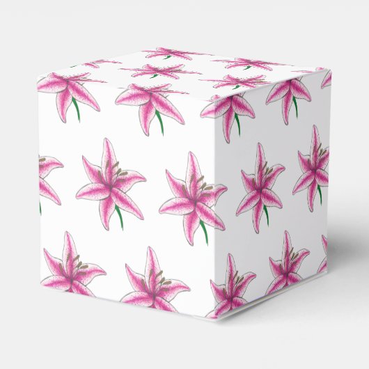 Pink Lily Blume Bridal Baby Dusche Blumengarten Geschenkschachtel (Rückseite)