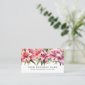 Pink Lily Blume Business Cards Visitenkarte (Stehend Vorderseite)