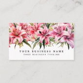 Pink Lily Blume Business Cards Visitenkarte (Vorderseite)