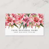 Pink Lily Blume Business Cards Visitenkarte (Vorderseite)