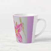 Pink Lily Blume Floral Lilium Wasserfarbene Girls Milchtasse (Rechts)