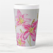 Pink Lily Blume Floral Lilium Wasserfarbene Tasse (Vorderseite)