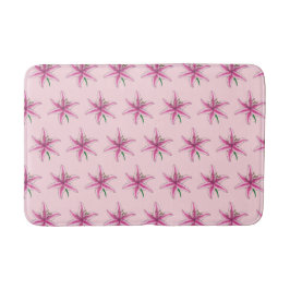 Pink Lily Blume Floral Print Garden Lilien Badematte