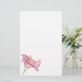 Pink Lily Blume Gemälde Briefpapier (Stehend Vorderseite)