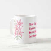 Pink Lily Blume Kaffeetasse (Vorderseite Links)