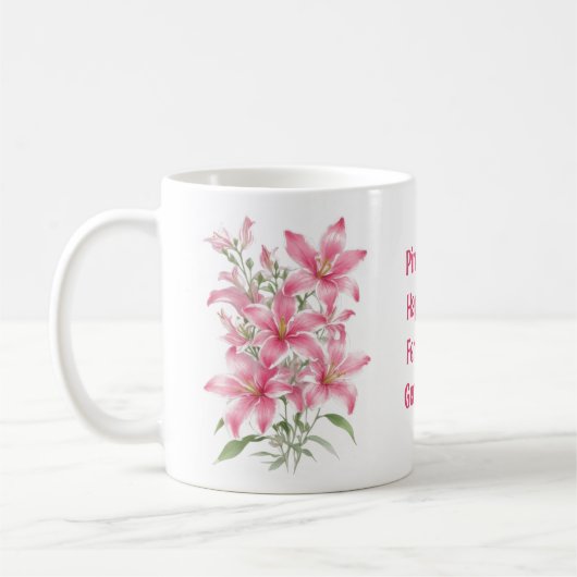 Pink Lily Blume Kaffeetasse (Links)