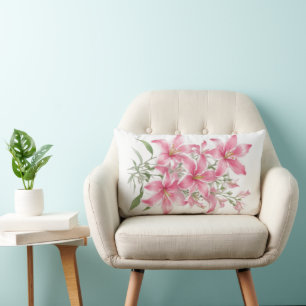Pink Lily Blume Lendenkissen