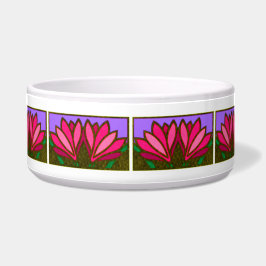Pink Lily Blume Muster Keramik Dog Bowl Napf
