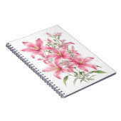 Pink Lily Blume Notizblock (Rechte Seite)