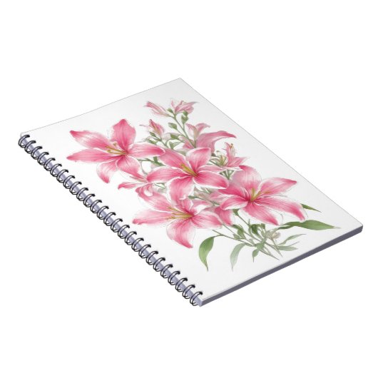 Pink Lily Blume Notizblock (Rechte Seite)
