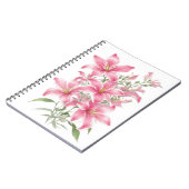 Pink Lily Blume Notizblock (Linke Seite)