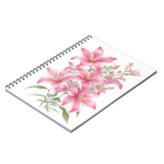 Pink Lily Blume Notizblock (Linke Seite)