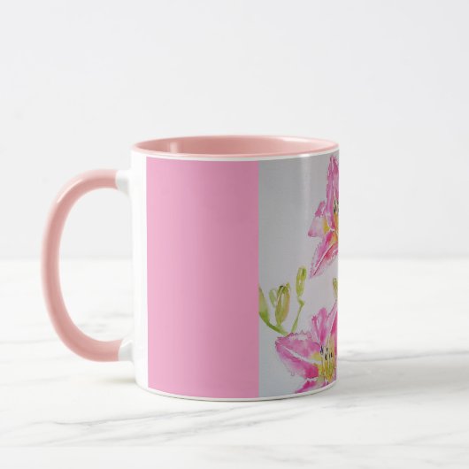 Pink Lily Blume Tasse (Links)