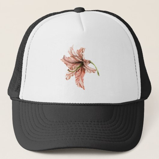 Pink Lily Blume Truckerkappe (Vorderseite)