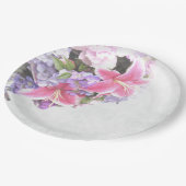 Pink Lily Bouquet Pappteller (Schrägansicht)