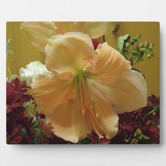Pink Lily Bouquet Plaque Fotoplatte (Vorderseite)