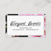 Pink Lily | Delikate Pink Lily Blume auf schwarz Visitenkarte (Rückseite)