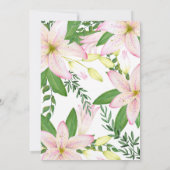 Pink Lily Floral Bridal Dusche Einladung Lilies (Rückseite)