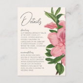 Pink Lily Floral Modern QR Code Wedding Details Begleitkarte (Vorderseite)