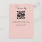 Pink Lily Floral Modern QR Code Wedding Details Begleitkarte (Rückseite)