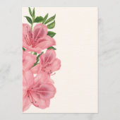Pink Lily Floral Modern Wedding Invitation Einladung (Rückseite)