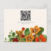 Pink Lily Floral Modern Wedding RSVP QR Code Begleitkarte (Rückseite)