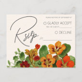 Pink Lily Floral Modern Wedding RSVP QR Code Begleitkarte (Vorderseite)