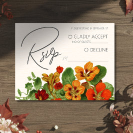 Pink Lily Floral Modern Wedding RSVP QR Code Begleitkarte