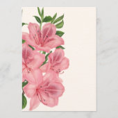 Pink Lily Floral Modern Wedding Save the Date Einladung (Rückseite)